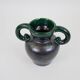 Black and green ceramic vase