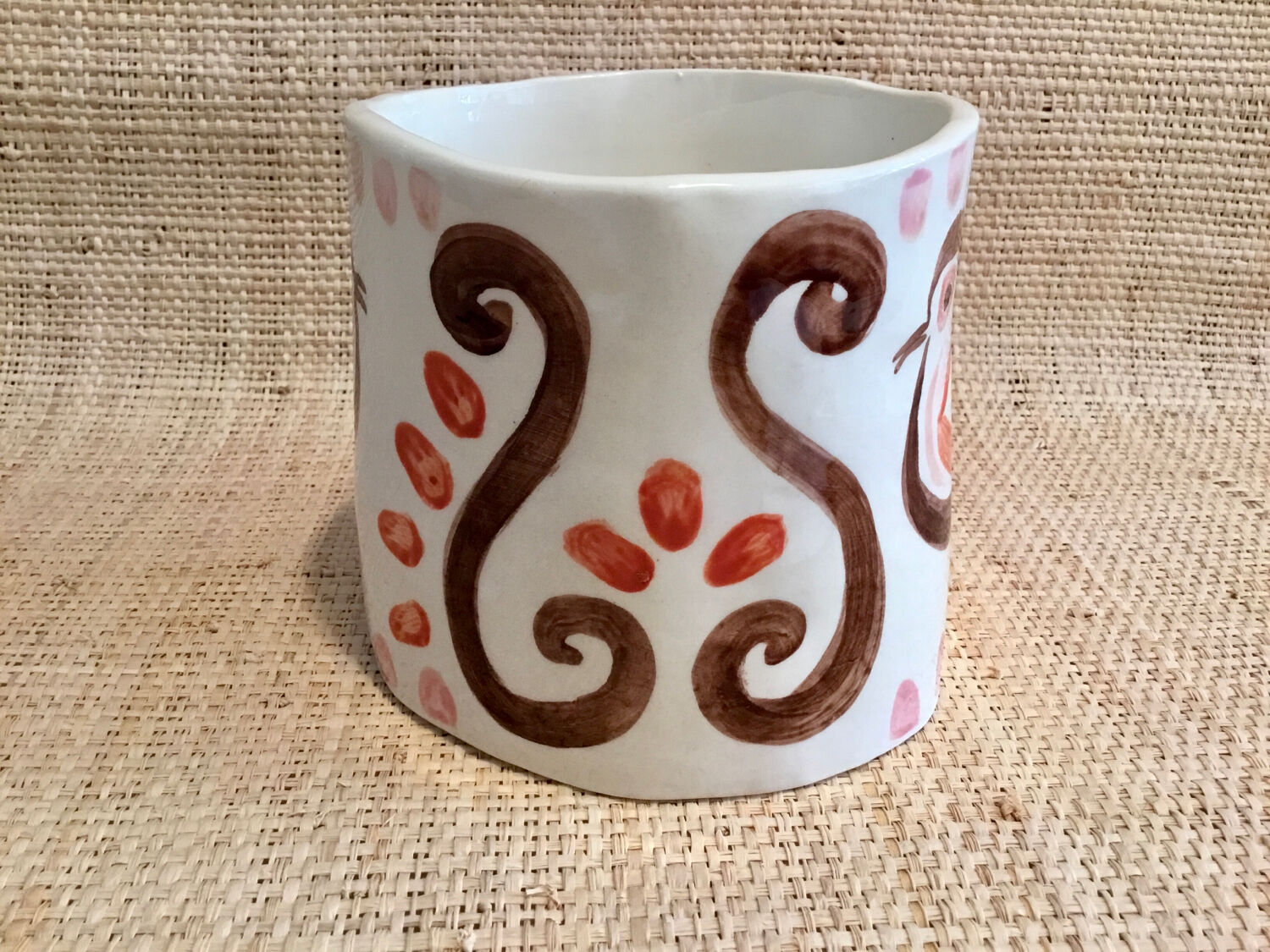 Hand painted pot
