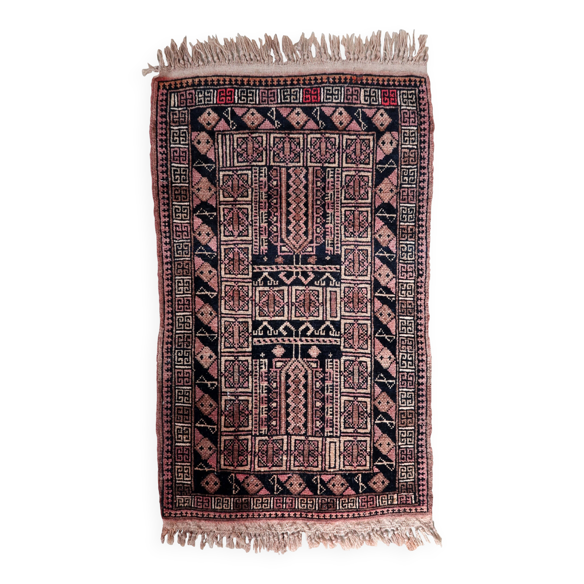 Tapis vintage fait main Baloutche 50x84 cm en laine - 1C1044