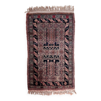 Tapis vintage fait main Baloutche 50x84 cm en laine - 1C1044