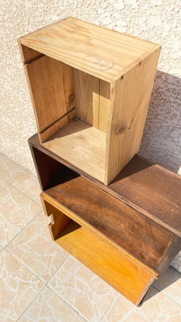 Vintage oak geometric drawer floor