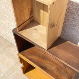 Vintage oak geometric drawer floor