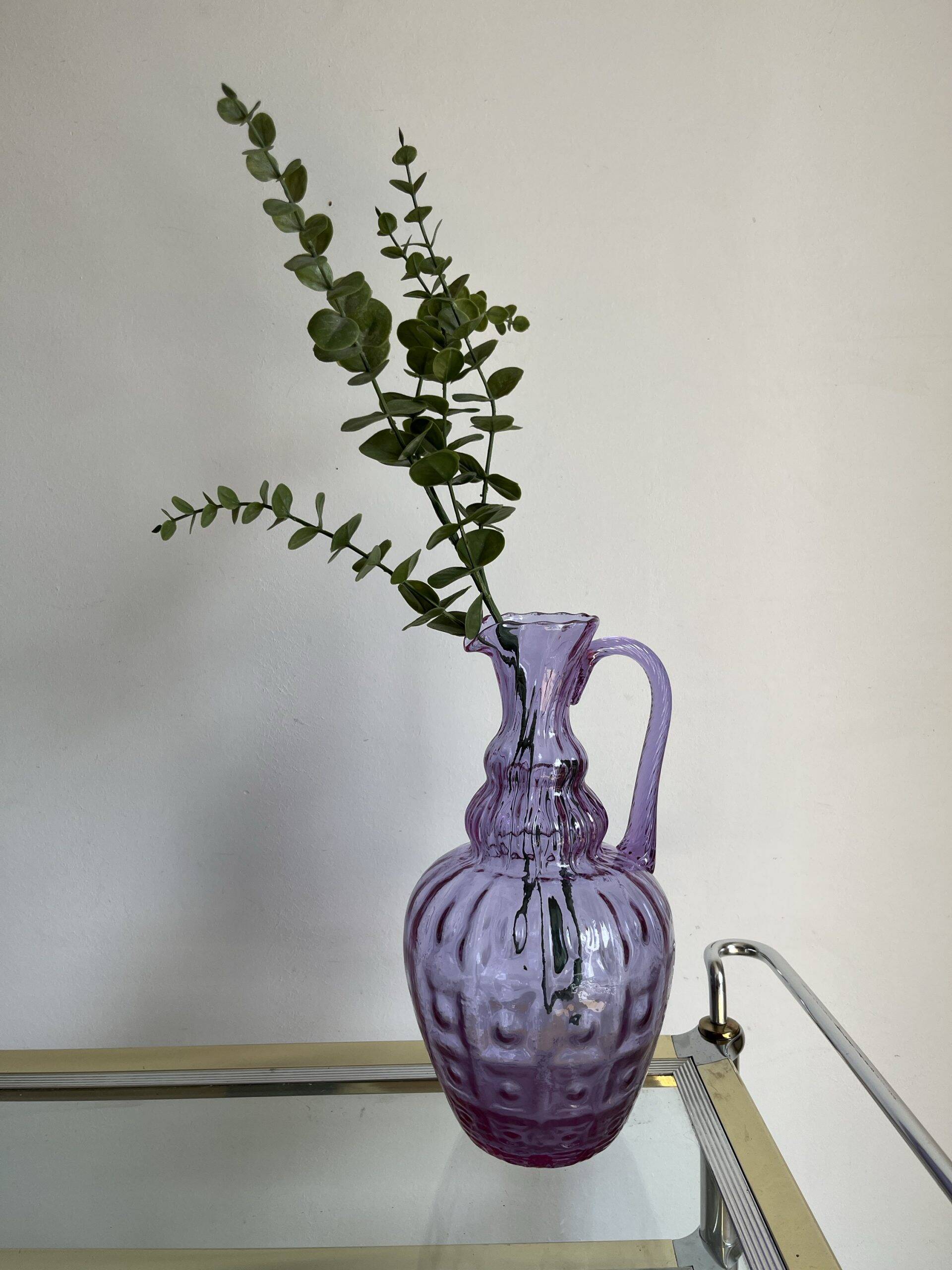 Large purple Empoli glass pitcher