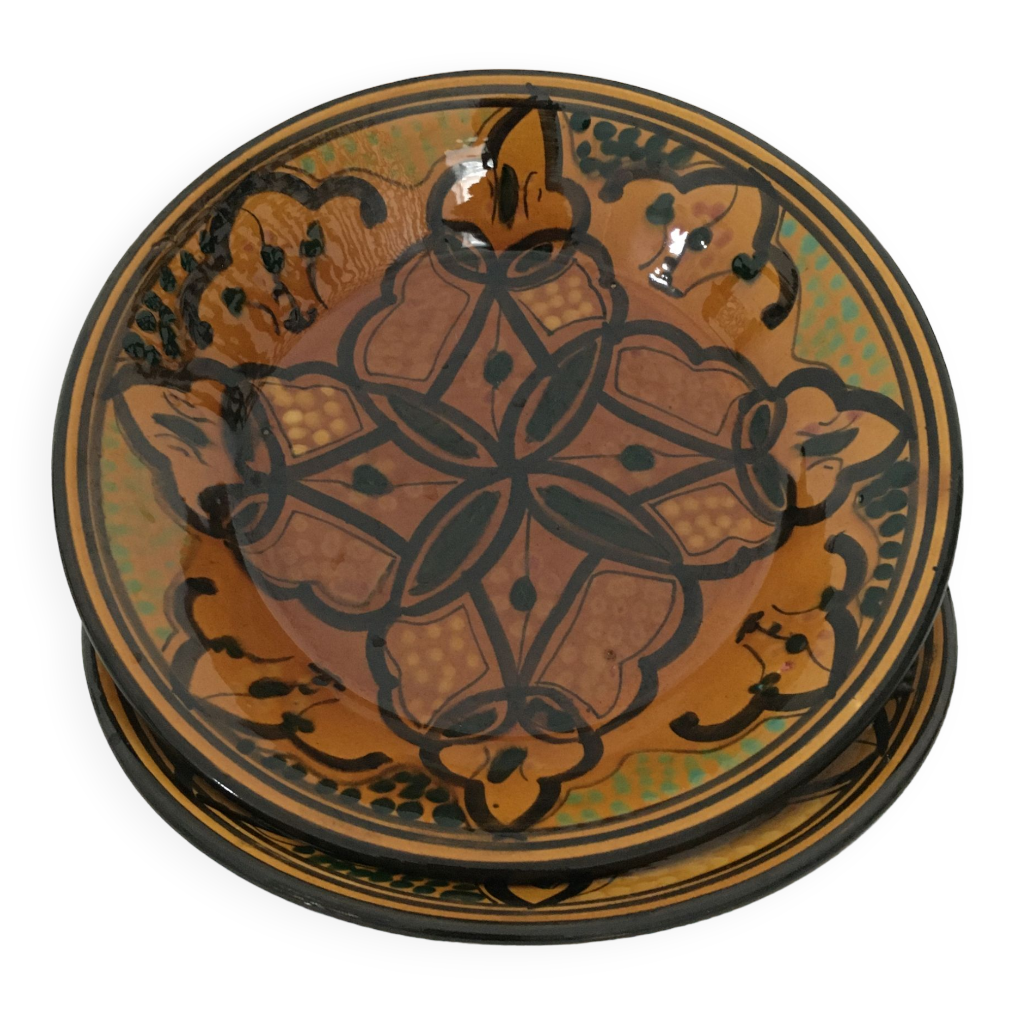 Set of 2 Moroccan deep plates.