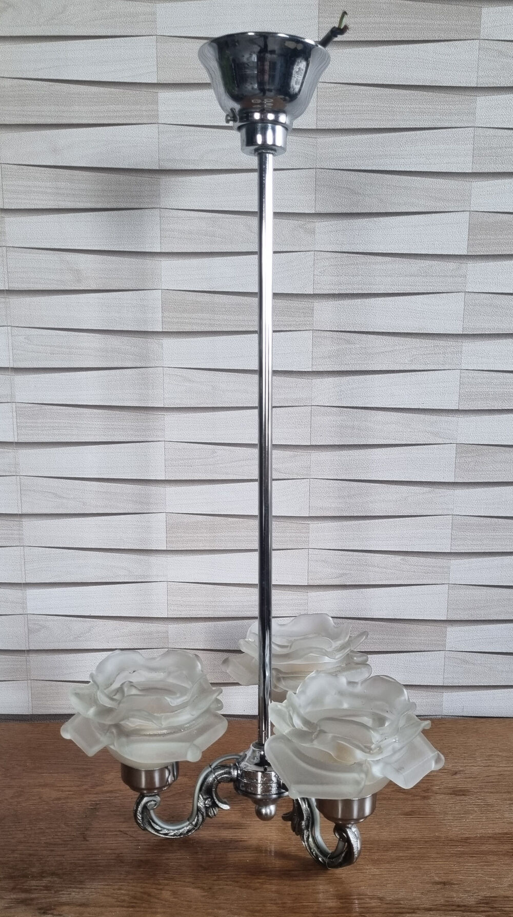 Suspension chrome chandelier and Murano glass paste, 20s / 30s.