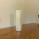 Vintage cylindrical vase in veined honey white onyx, 18 cm