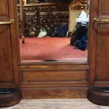 Important antique coat rack in solid walnut