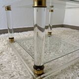 Table basse plexi laiton années 70