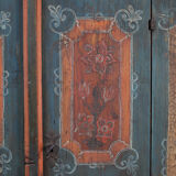 Rustic Farmhouse Folk Art Painted Bridal Cabinet