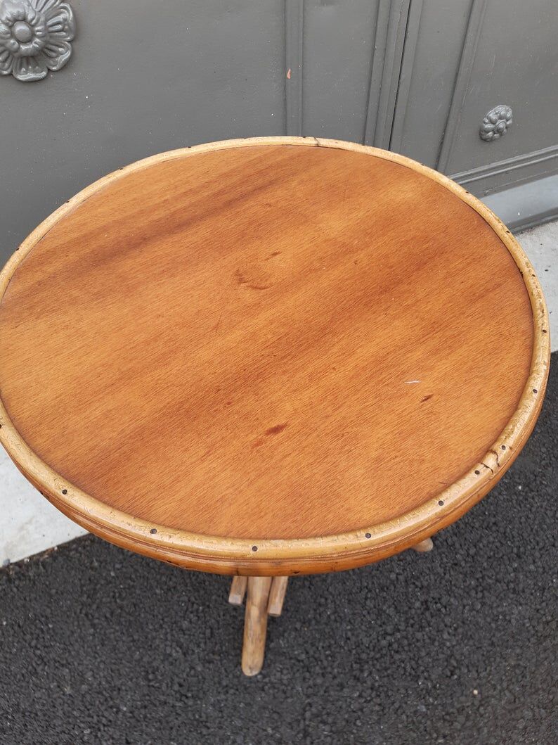Vintage 70s rattan coffee table in rattan