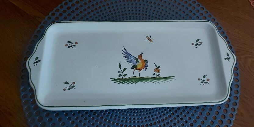 Cake dish - Moustier décor