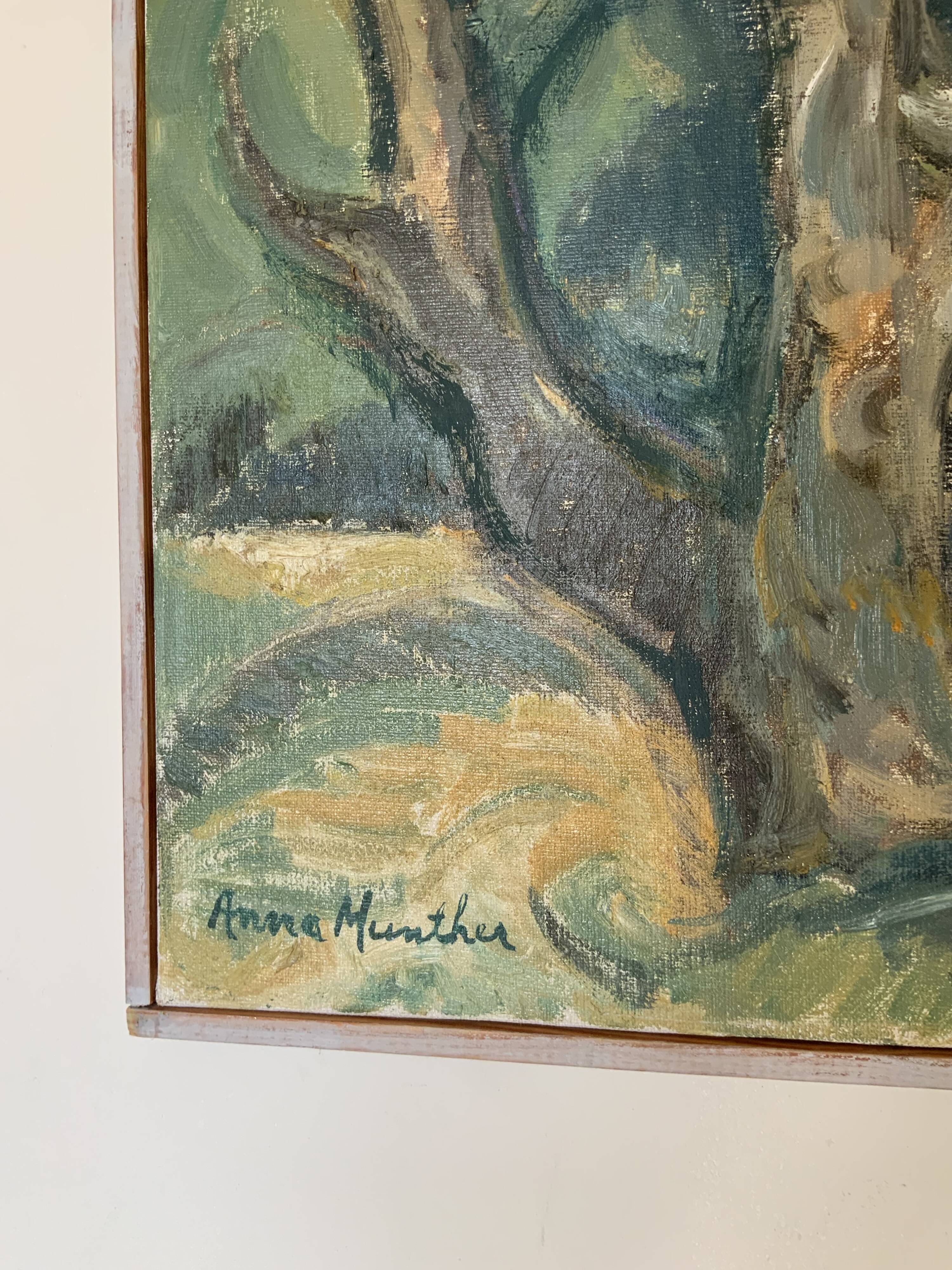 Vintage Oil on Canvas by Swedish artist Anna Munther (1915-2000)