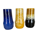Set of Three Pottery Fat Lava "Supercolor" Vases Made by Scheurich Germany 1970s