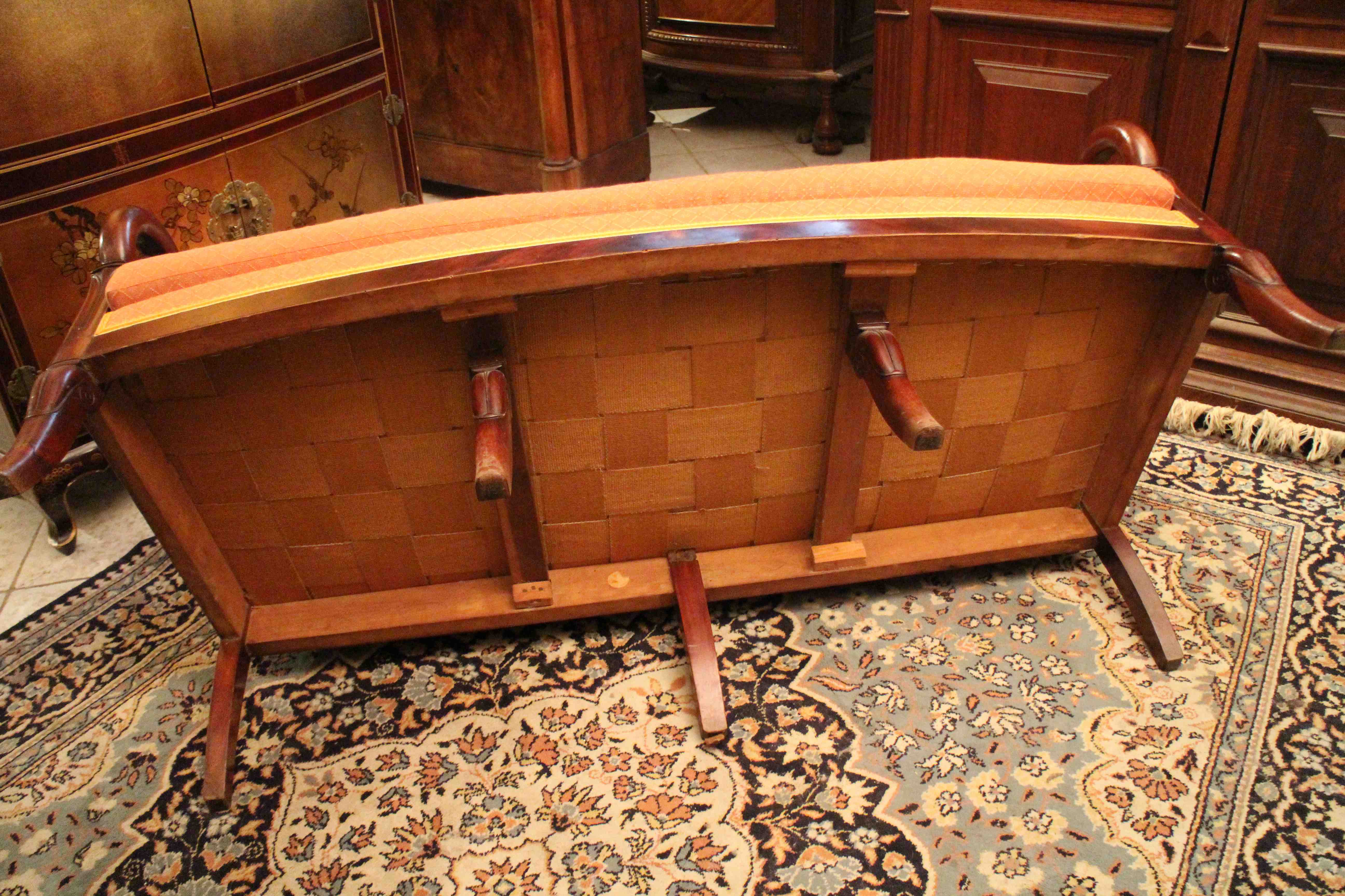 19th-century mahogany sofa Restoration