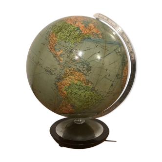 Globe en verre Illuminé de Columbus Paul Oestergaard 1950 vintage design
