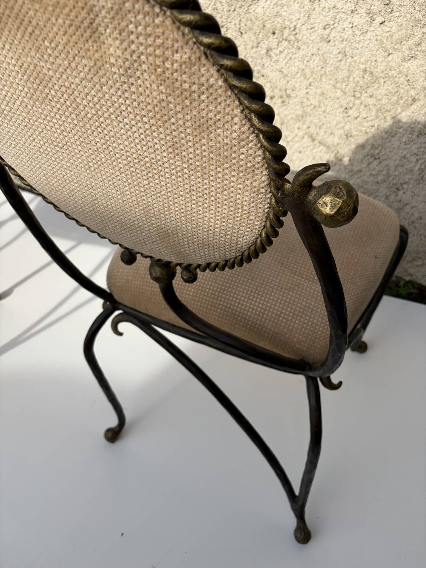 Vintage wrought iron chair design 80s/90s