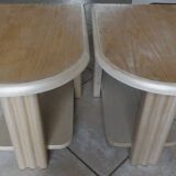 2 bedside tables or modern sofa ends on casters