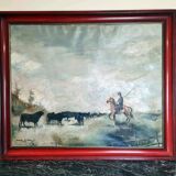 oil painting on canvas view of Camargue circa 1900-1920