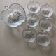 Saladier et 6 ramequins pomme en verre cisele Vintage