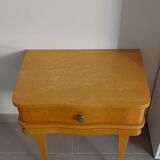 Side table bedside end of sofa in light wood art deco style