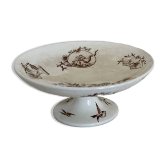 Vintage Clairefontaine earthenware compote dishes with oriental motif
