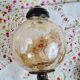 Lampe à huile laiton et verre craquelé