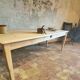 French solid oak farmhouse table 239x89 Raw patinated