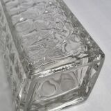 Textured vintage glass vase, 21 cm