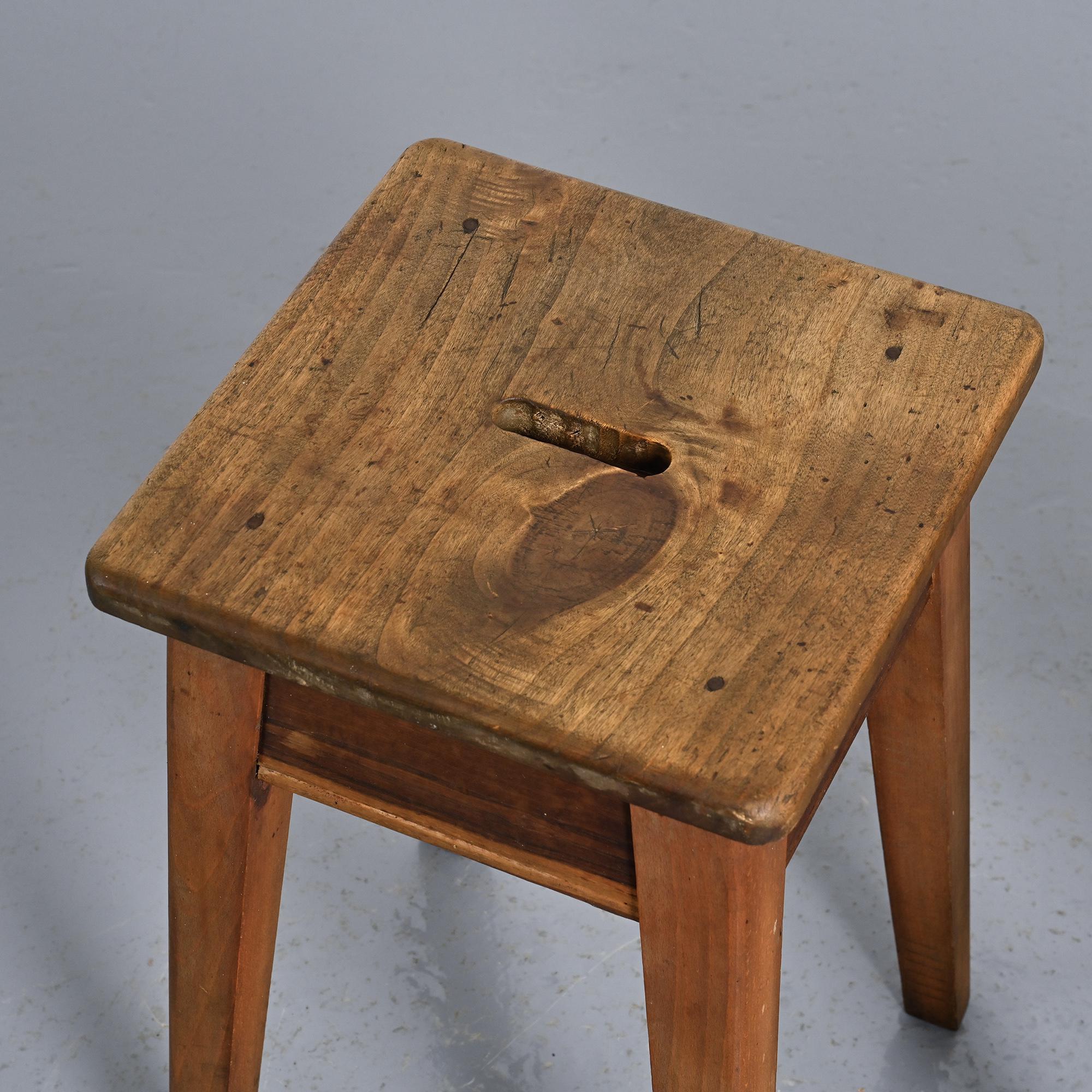 Pair of pine stools, Courchevel, France, circa 1960