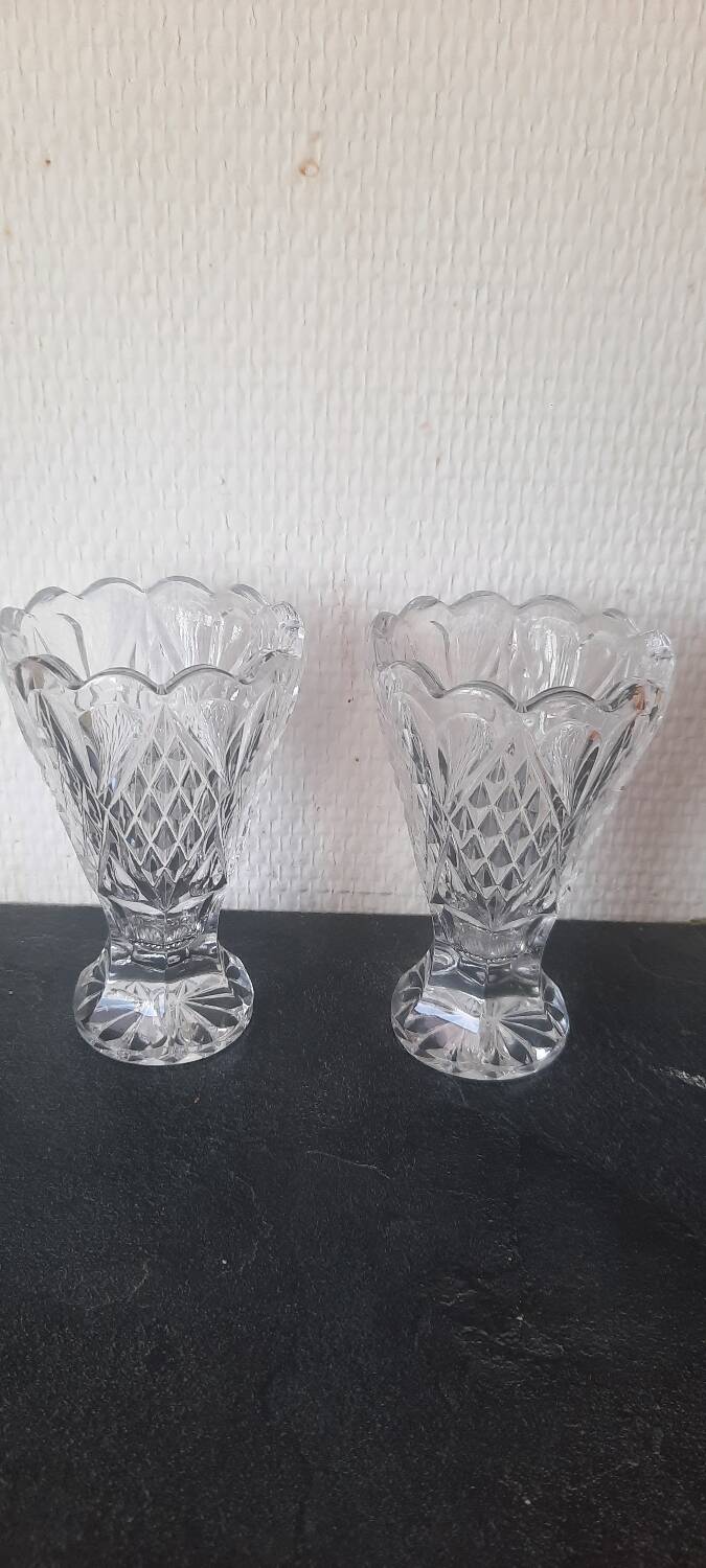 Pair of crystal vases