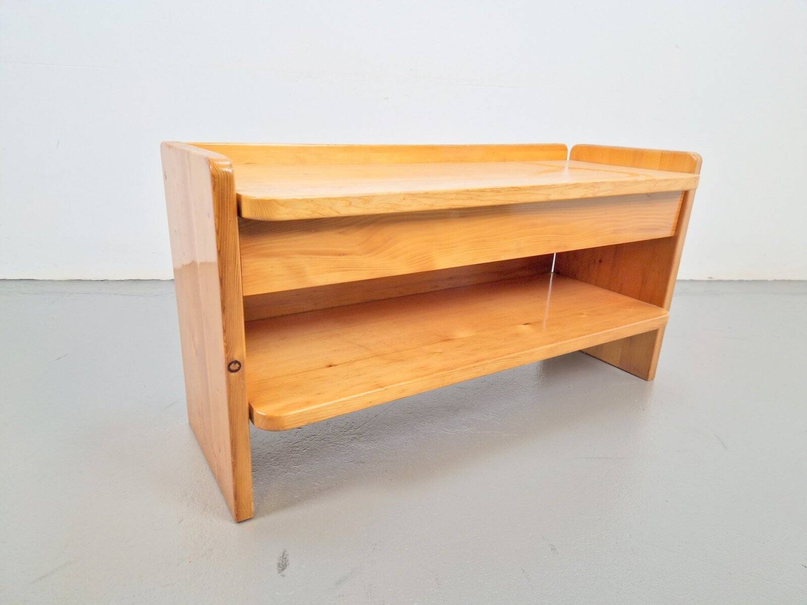 Vintage Pine Storage Bench, France, 1970s