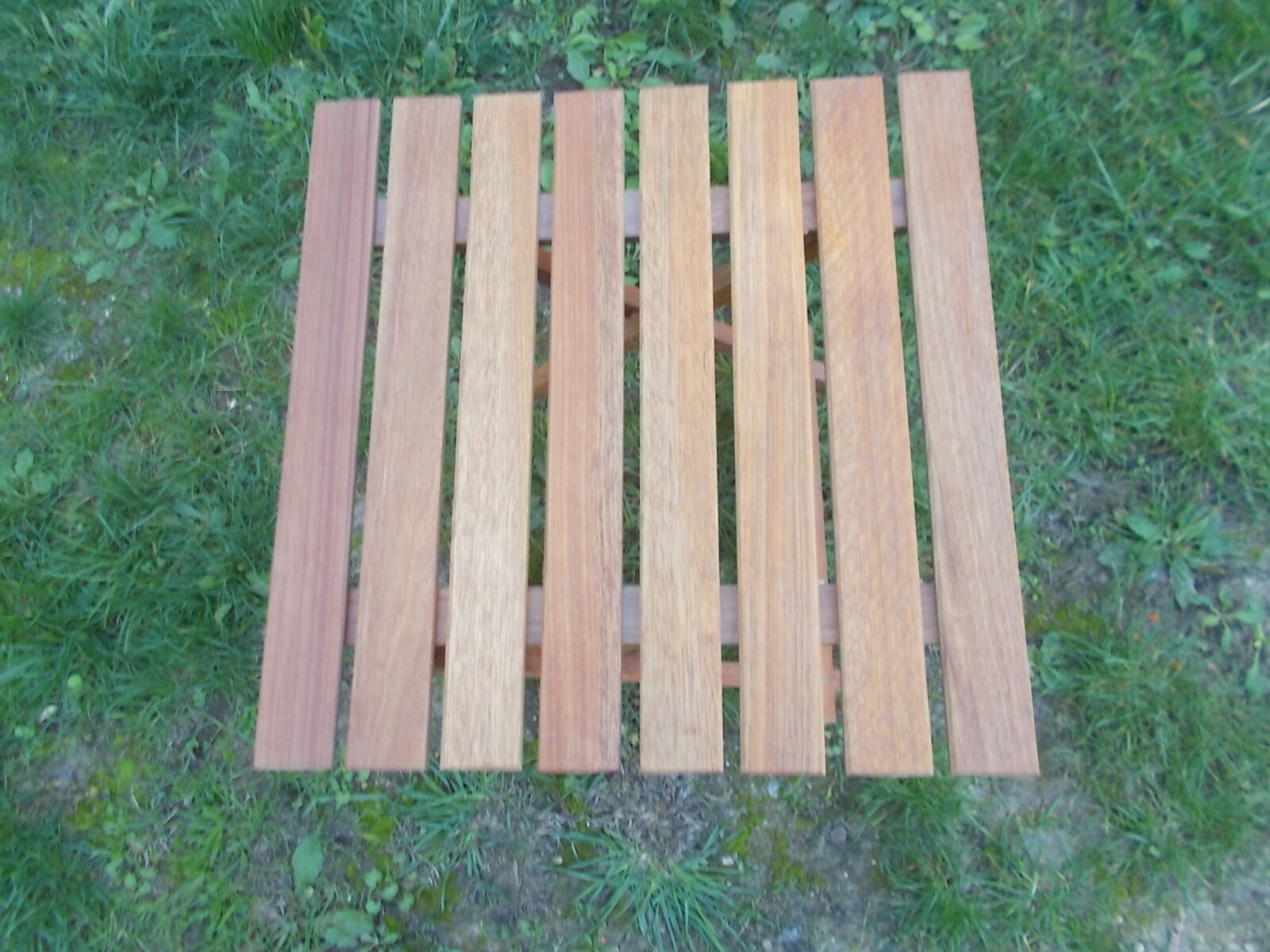 Wooden slatted side table