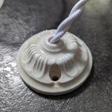 Antique pendant lampshade with opaline disc, diameter 25.5 cm, art deco