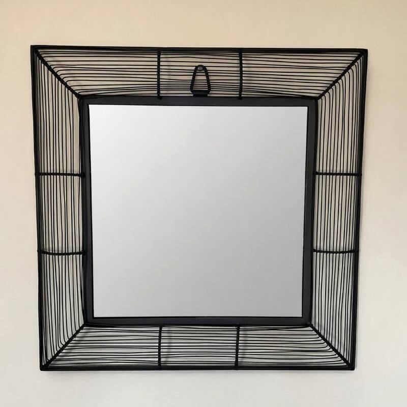 Square metal mocha frame mirror