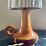 Vintage wood and cotton lamp