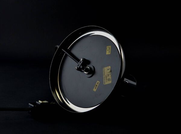 Lampe de table champignon en chrome et verre du milieu du siècle par Baum Leuchten, années 1970