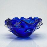 Large blue glass catchall - Murano Venice 1960