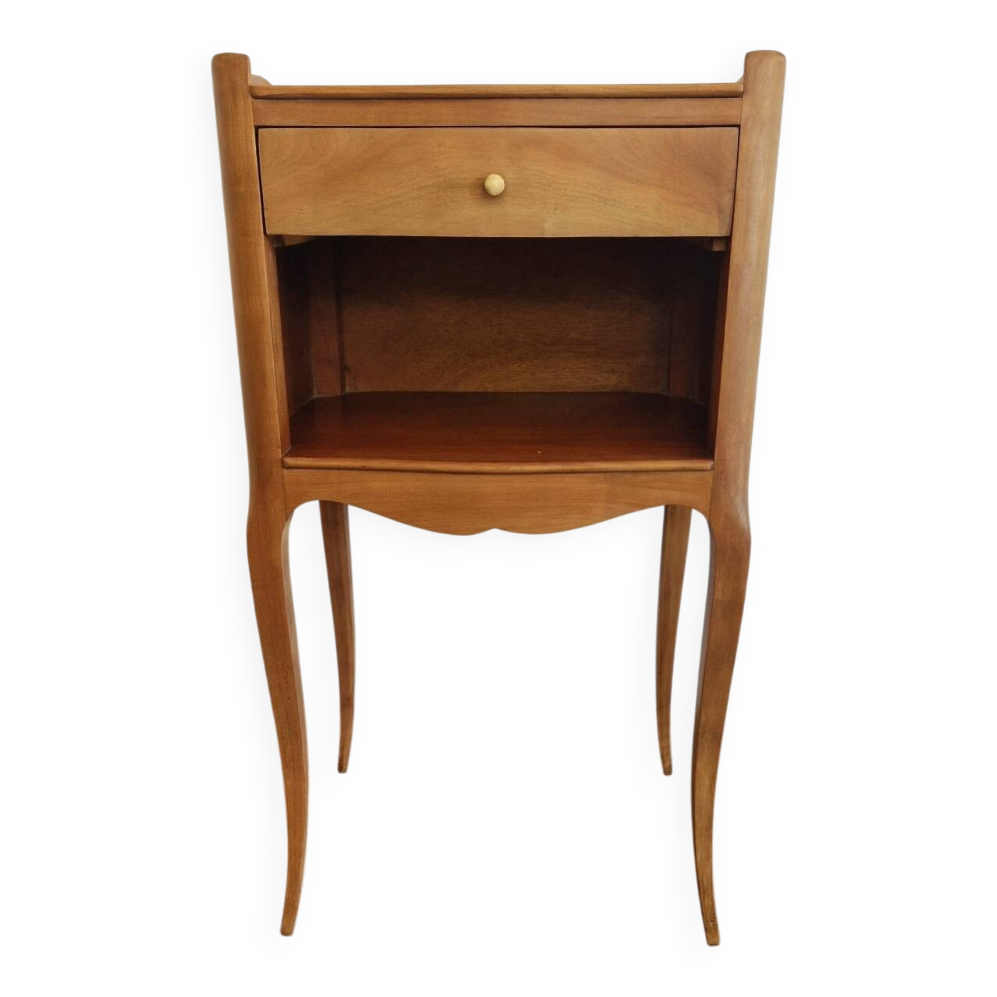 Solid cherry bedside table - Louis XV style - Signed DR