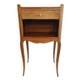 Solid cherry bedside table - Louis XV style - Signed DR