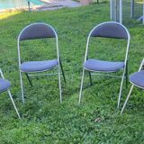 Set of 4 souvignet folding chairs from the 1970s.
