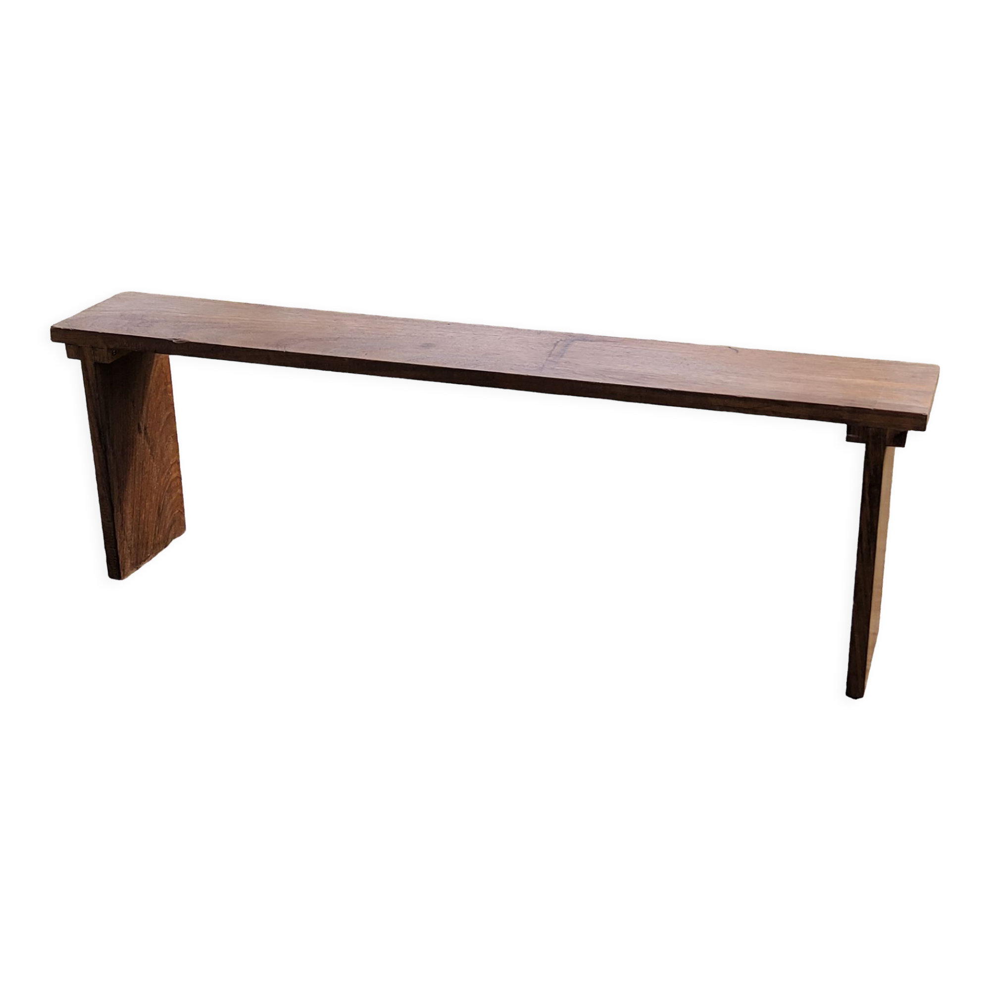 Brutalist bench of the 30s in solid mahogany