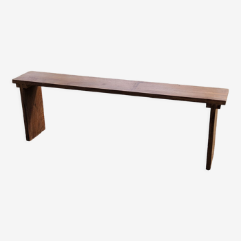 Brutalist bench of the 30s in solid mahogany