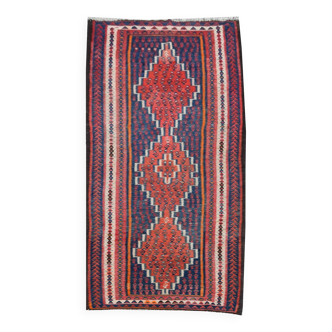 Ancient Iran Senneh Kilim Rug: 1.27 x 2.98 meters