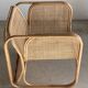 Amsterdam rattan armchair with U-shaped armrest, squared canework