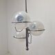 Italian Chrome Lamp with Three Opaline Glass Globes – 1970s