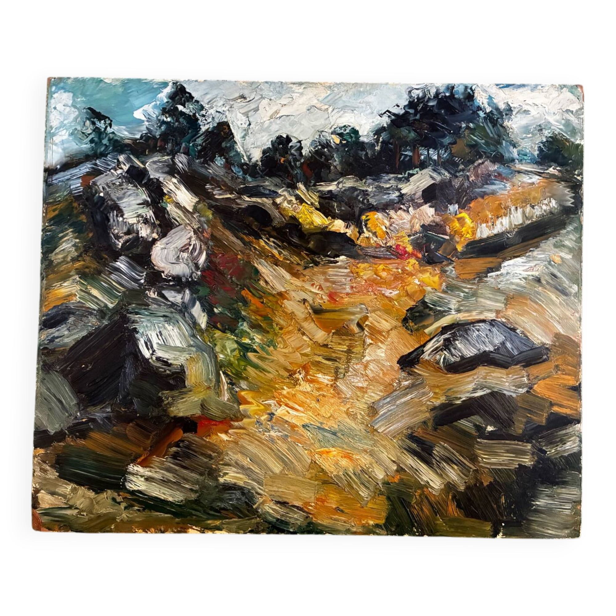 Tableau paysage Barbizon 1964