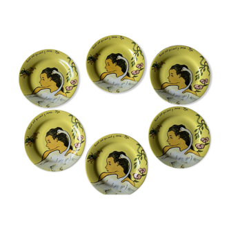 Dessert plates Gien Gauguin Tahiti