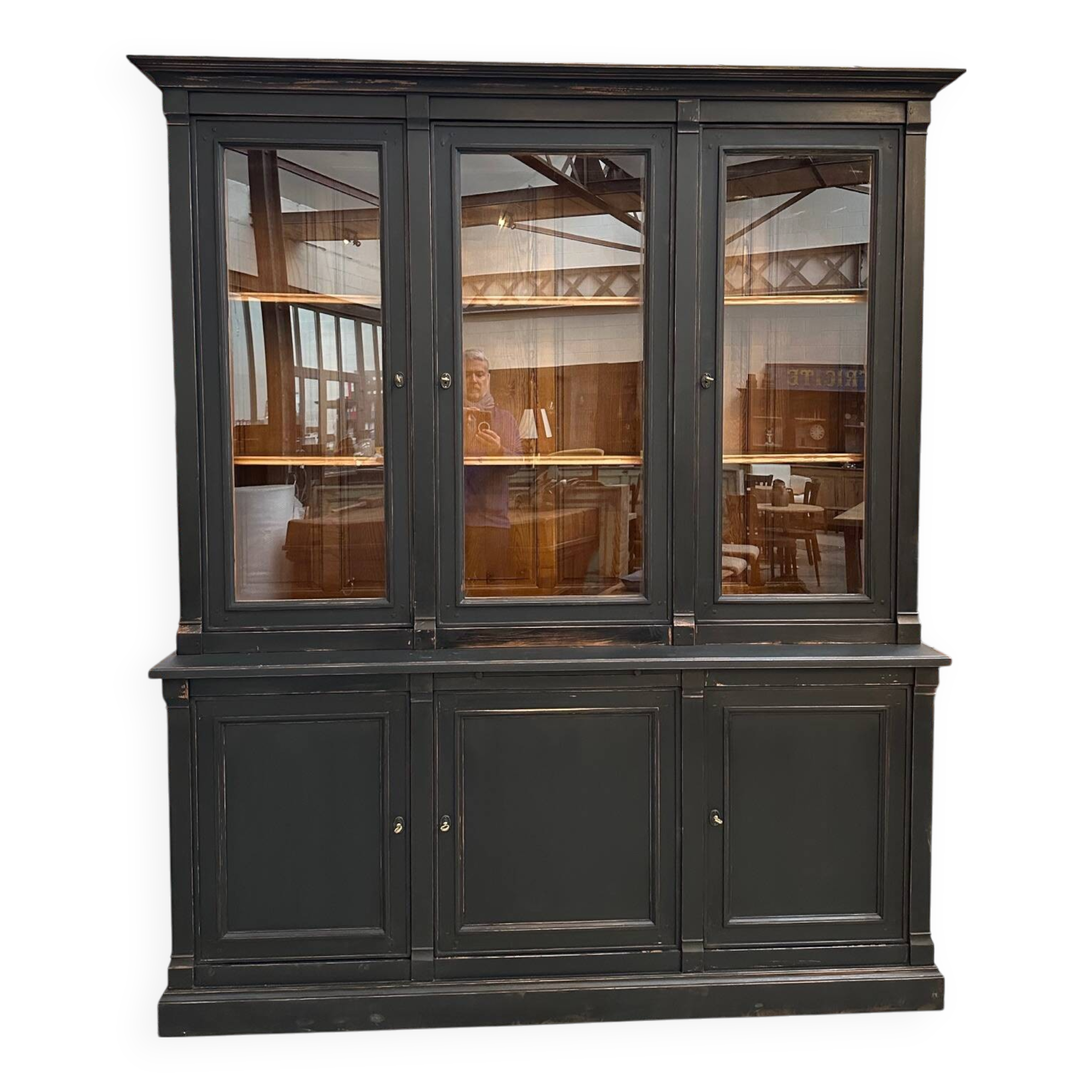 80s patinated bookcase