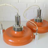 Vintage Orange Mid Century Modern Pendant Lamp Yugoslavia in the 1970's