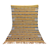 Tapis Kilim berbère jaune fait main 226 x 150